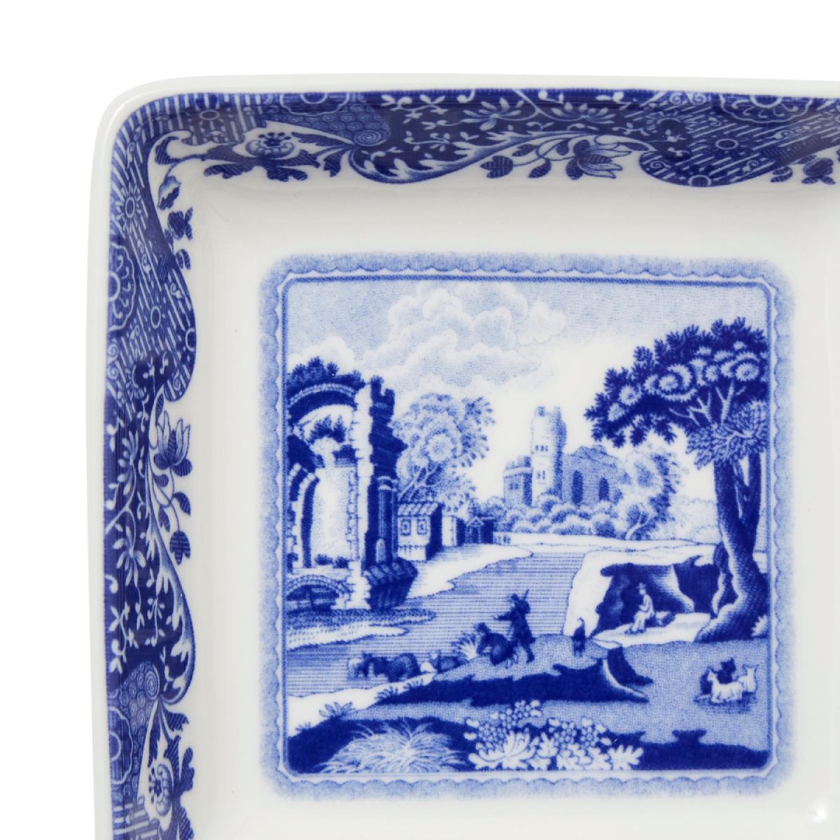 Blue Italian Square Dishes, Set of 4 image number null